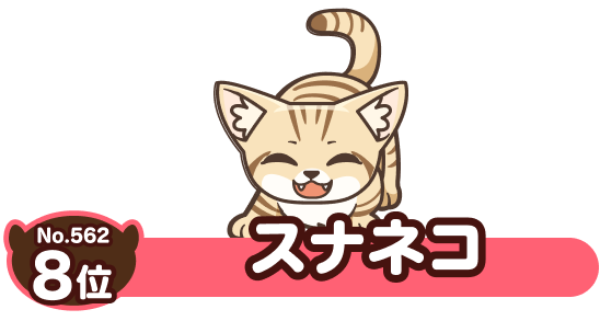 No.562 8位 スナネコ
