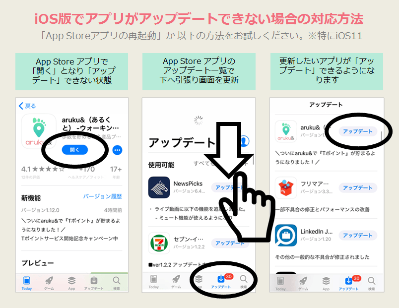 Iosアプリがアップデートできない場合の対応方法 Aruku あるくと